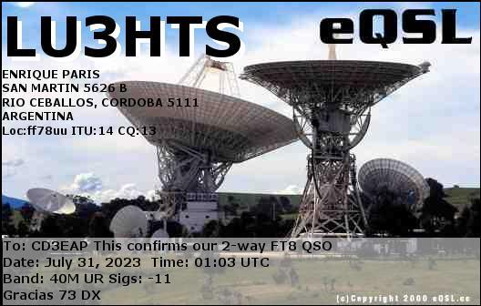 Imagen de tarjeta QSL de LU3HTS