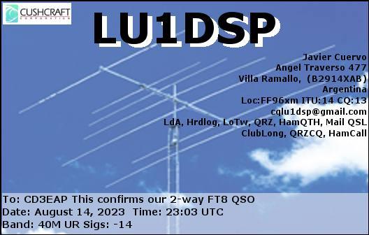 Imagen de tarjeta QSL de LU1DSP