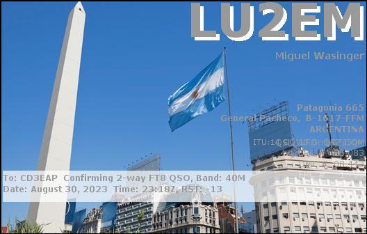 Imagen de tarjeta QSL de LU2EM