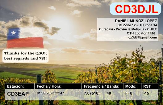 Imagen de tarjeta QSL de CD3DJL