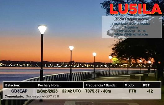 Imagen de tarjeta QSL de LU5ILA