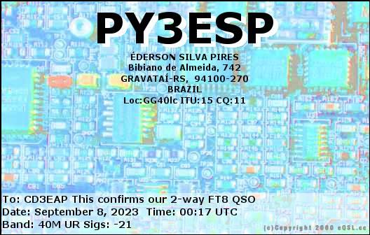 Imagen de tarjeta QSL de PY3ESP