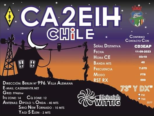 Imagen de tarjeta QSL de CA2EIH