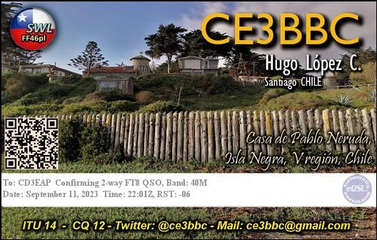 Imagen de tarjeta QSL de CE3BBC