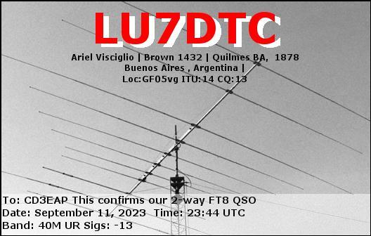 Imagen de tarjeta QSL de LU7DTC