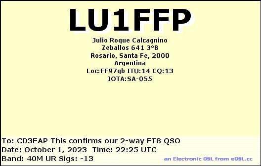 Imagen de tarjeta QSL de LU1FFP