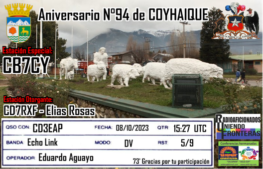 Imagen de tarjeta QSL de CB7CY