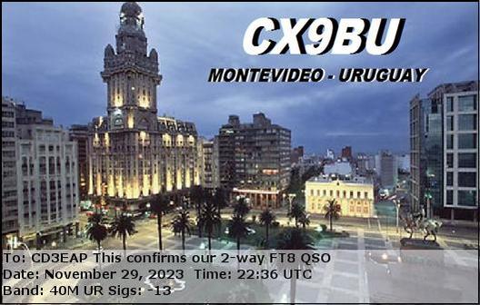 Imagen de tarjeta QSL de CX9BU