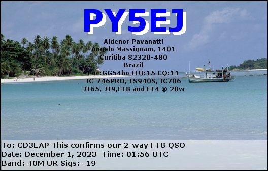 Imagen de tarjeta QSL de PY5EJ