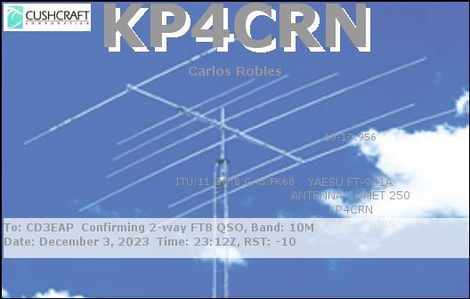 Imagen de tarjeta QSL de KP4CRN