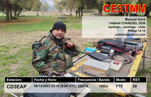 Imagen de tarjeta QSL de CE3TMM