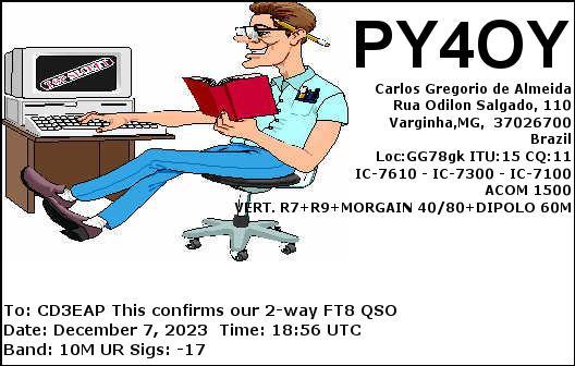 Imagen de tarjeta QSL de PY4OY