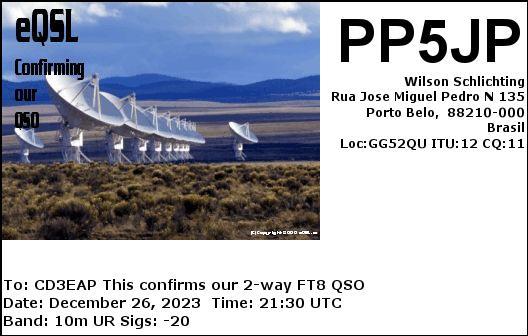 Imagen de tarjeta QSL de PP5JP