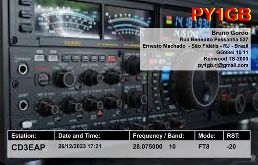 Imagen de tarjeta QSL de PY1GB