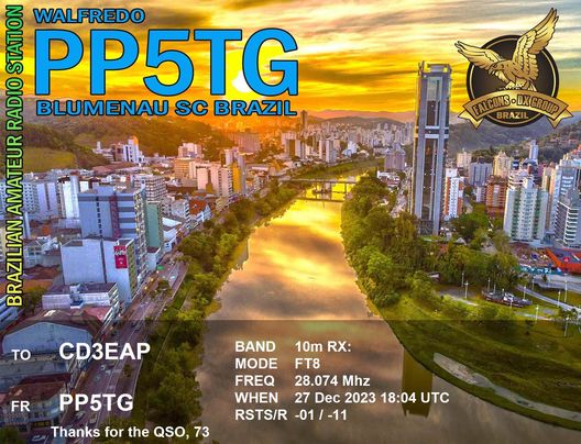 Imagen de tarjeta QSL de PP5TG