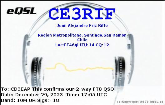 Imagen de tarjeta QSL de CE3RIF