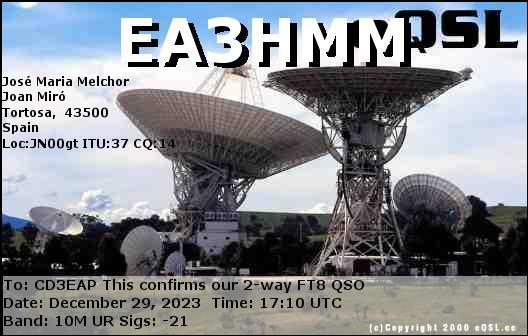 Imagen de tarjeta QSL de EA3HMM