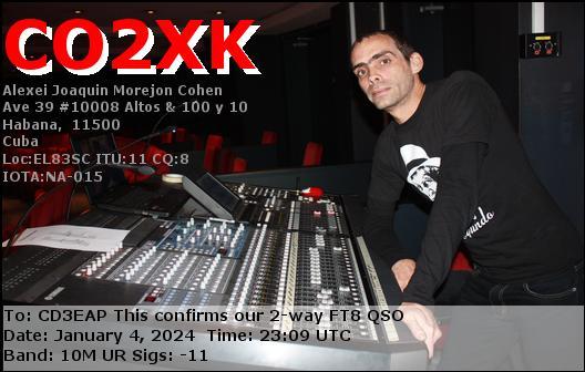 Imagen de tarjeta QSL de CO2XK