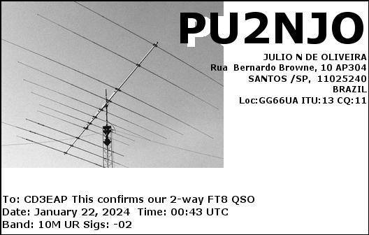 Imagen de tarjeta QSL de PU2NJO