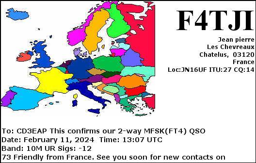 Imagen de tarjeta QSL de F4TJI