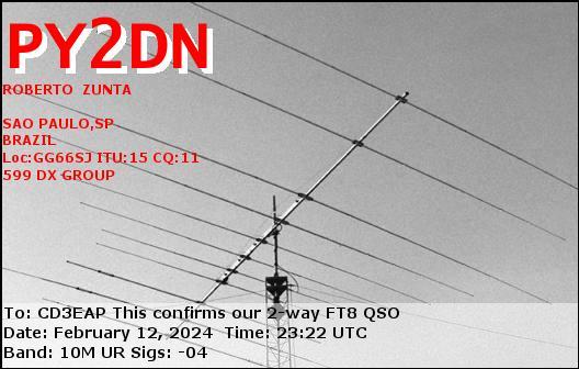 Imagen de tarjeta QSL de PY2DN