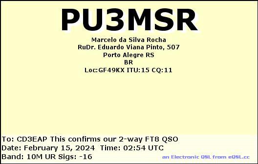 Imagen de tarjeta QSL de PU3MSR