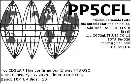 Imagen de tarjeta QSL de PP5CFL