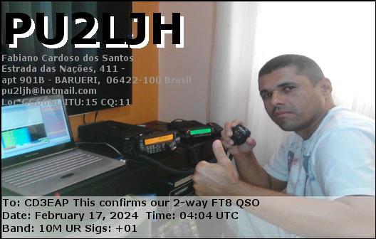 Imagen de tarjeta QSL de PU2LJH