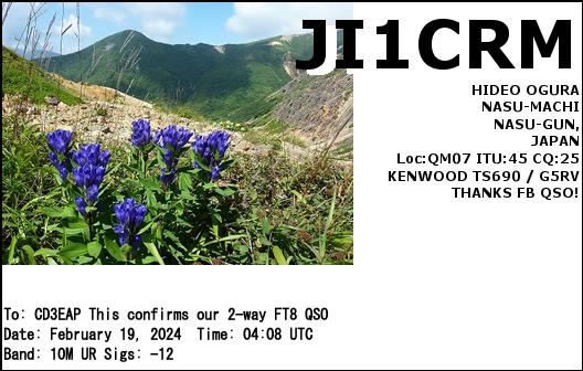 Imagen de tarjeta QSL de JI1CRM