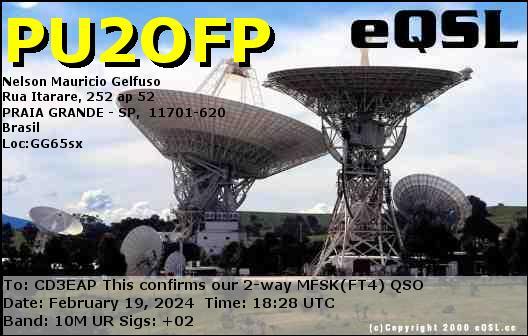 Imagen de tarjeta QSL de PU2OFP